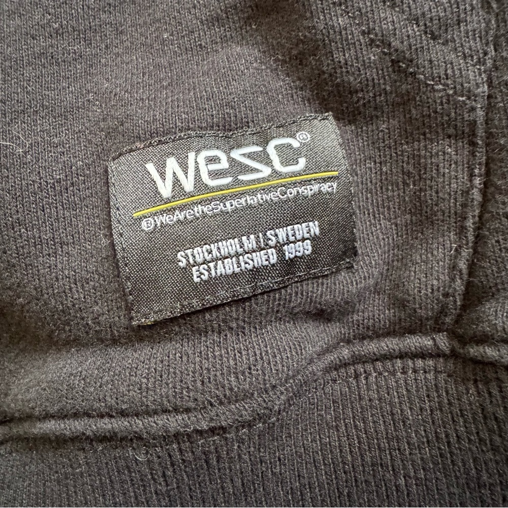 Wesc Mike Retro Stripes Hoodie Black Pullover Mens S Womens M Neon Rainbow - Picture 2 of 13